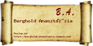 Berghold Anasztázia névjegykártya